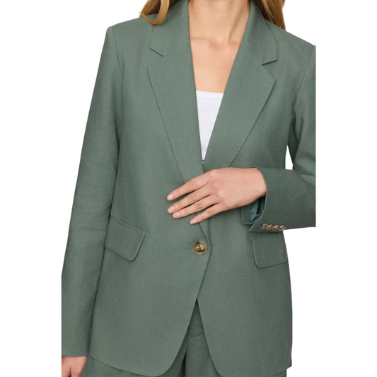 EVAN LINEN BLAZER EVERGLADE
