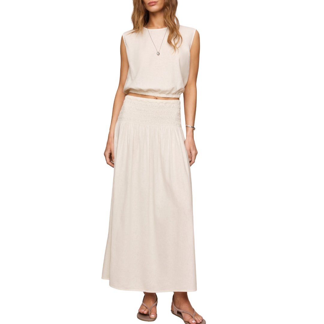 MERIT LINEN TOP WHITE