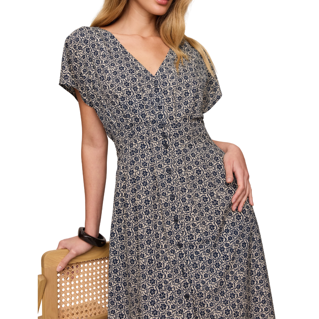 SANNA IRIS FLORAL MIDI DRESS ECLIPSE