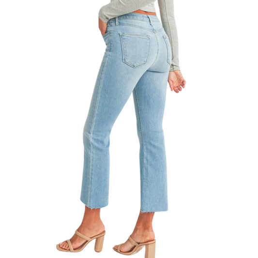 TONAL CROP FLARE LIGHT DENIM