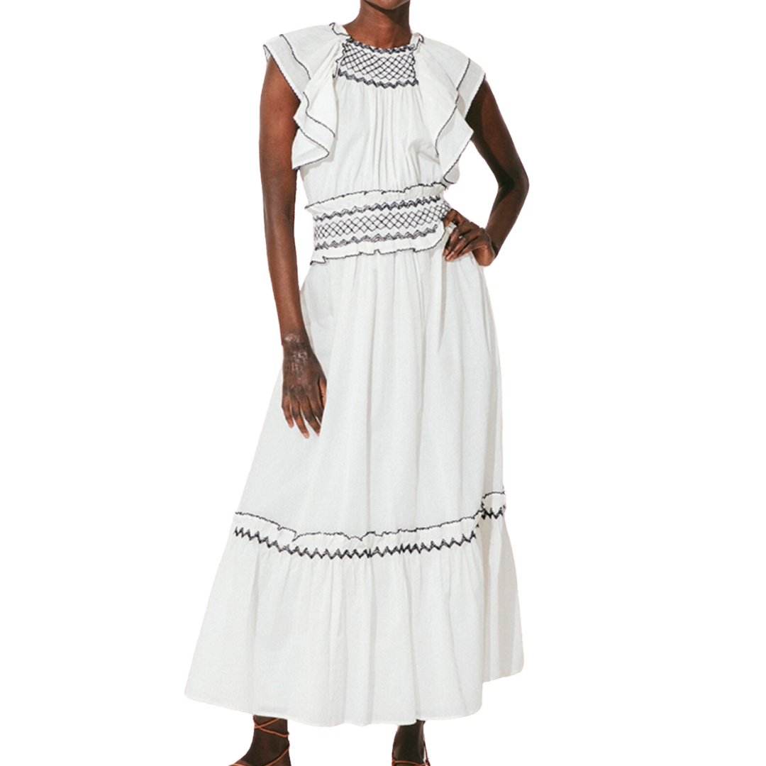 YVONNE ANKLE DRESS IVORY