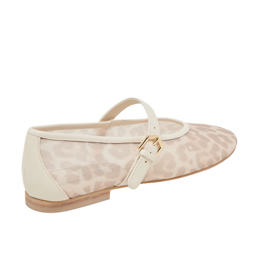 ROSLYN MESH BALLET FLAT WHITE LEOPARD