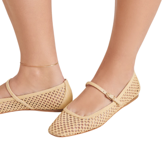 REYES RAFFIA BALLET FLAT NATURAL