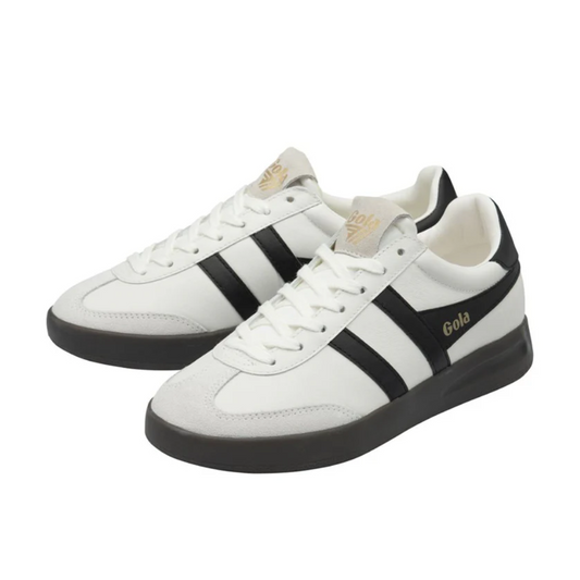 GOLA CYCLONE LEATHER SNEAKER WHITE/BLACK