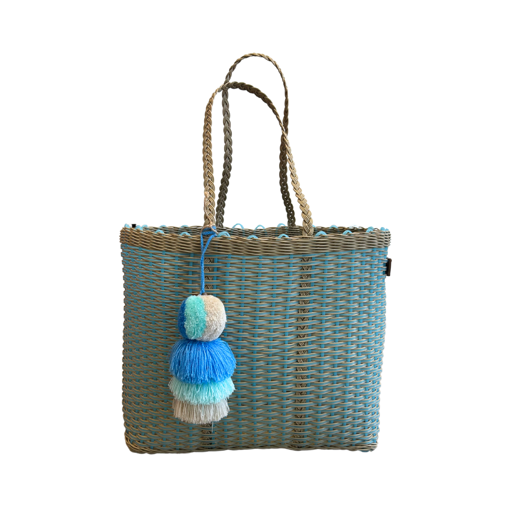 MEDIUM CITRON TOTE BLUE ROBIN