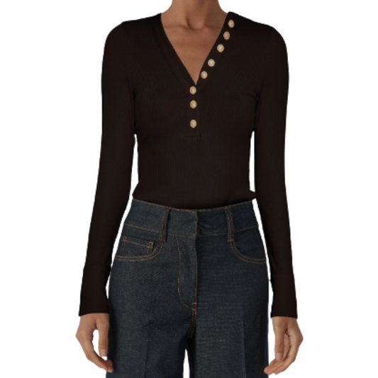 MINNY RIB BODYSUIT BLACK