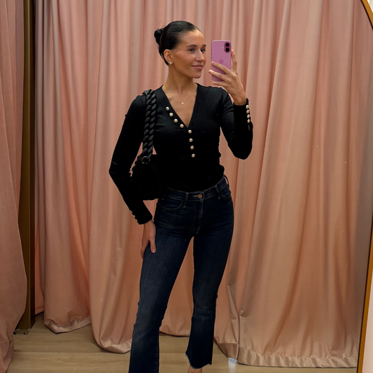 MINNY RIB BODYSUIT BLACK