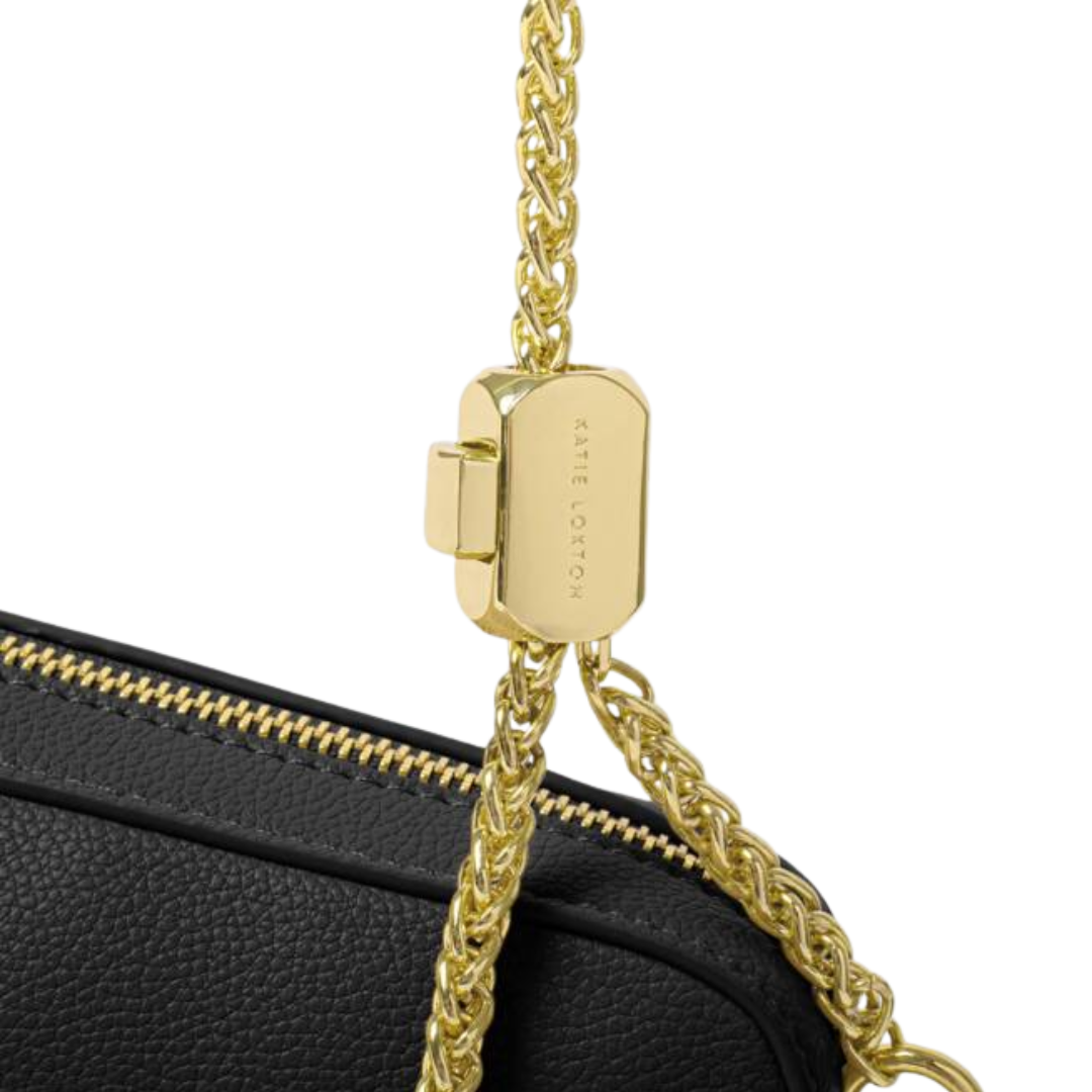 REMI SLIDER CHAIN CROSSBODY BLACK