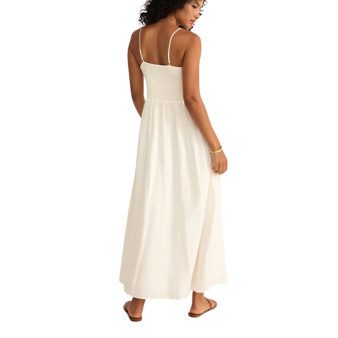 BAYSIDE LINEN MAXI DRESS WHITE