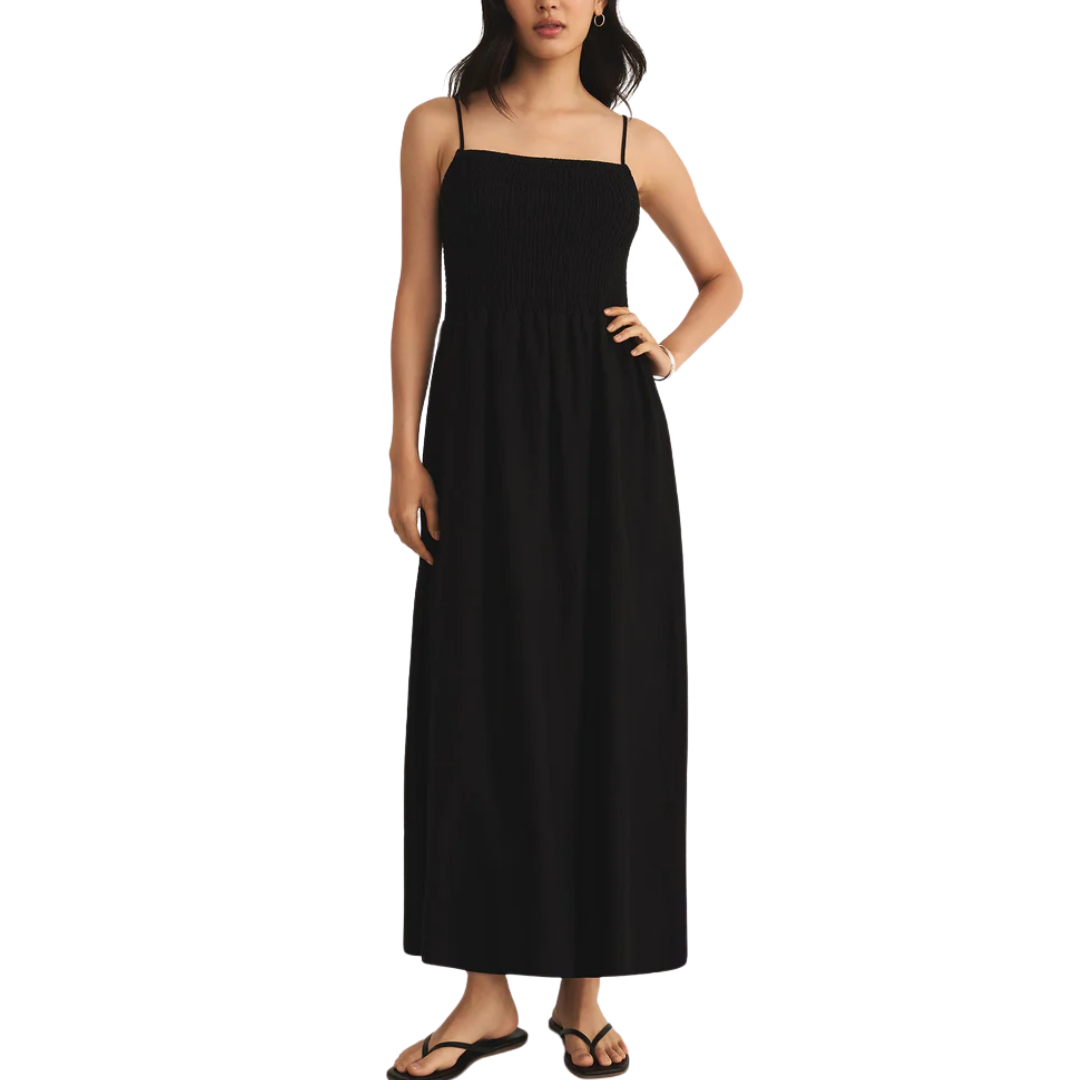 BAYSIDE LINEN MAXI DRESS BLACK