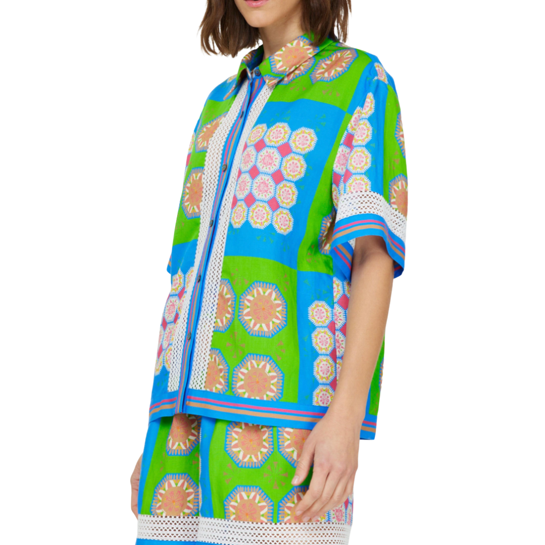 BOHO GEOMETRIC BUTTON DOWN