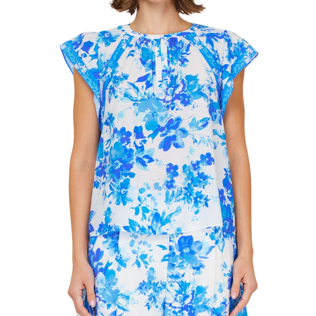 FLORAL PRINTED BLOUSE BLUE