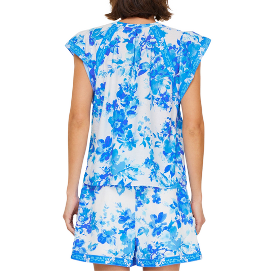 FLORAL PRINTED BLOUSE BLUE