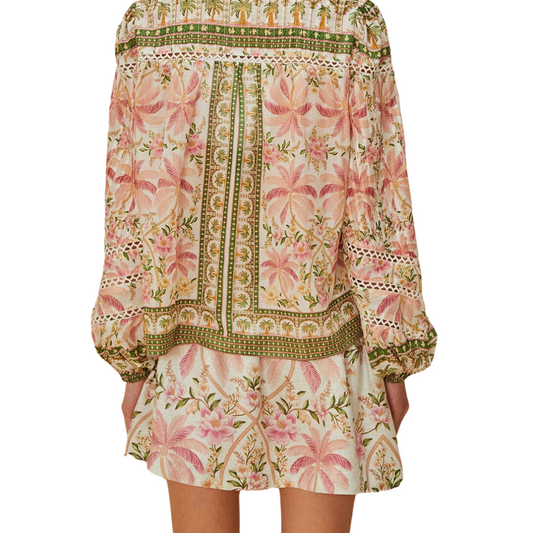 PALM DREAM OFF WHITE MINI SKIRT