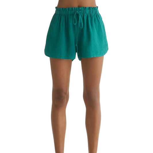 DOLPHIN SHORT WITH TIE TEAL GREEN