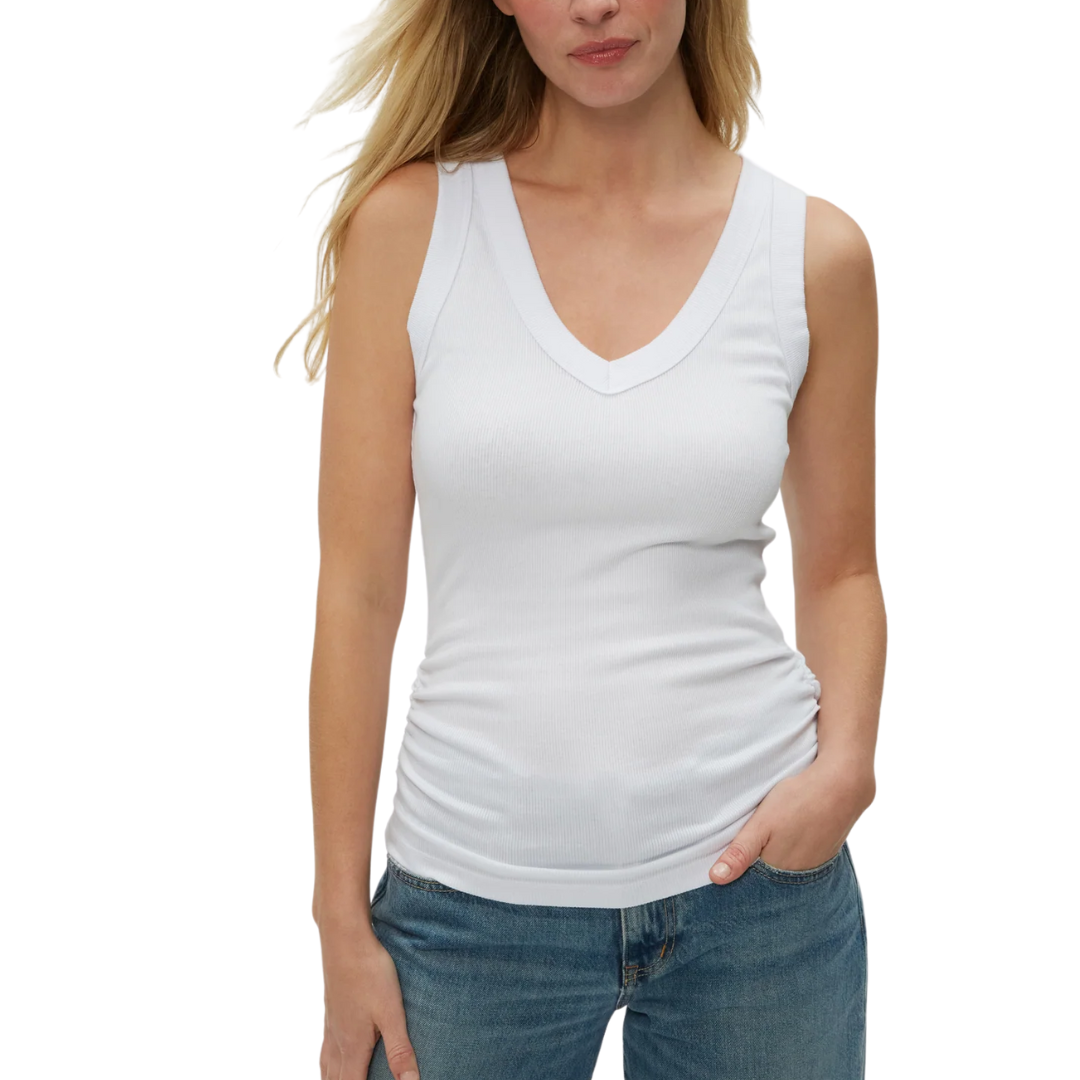 BLANCHE RUCHED TANK TOP WHITE