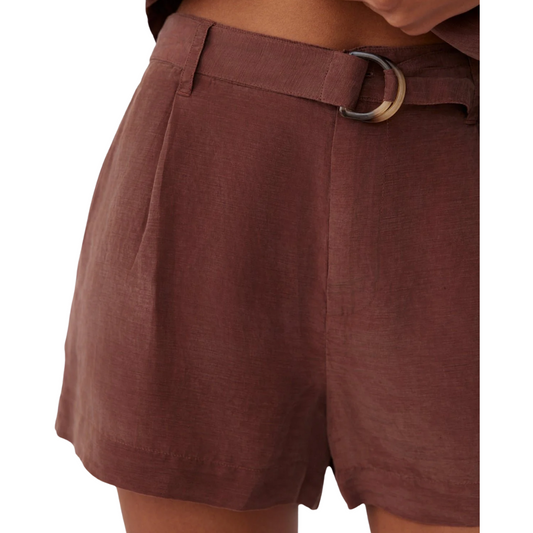 D-RING SASH BELT SHORT BROWN