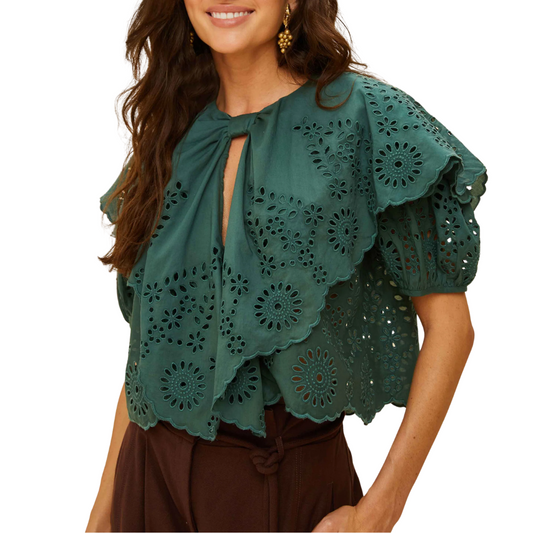 MAXI LACE BLOUSE GREEN