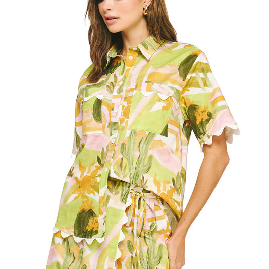 RIC RAC SUNSET SHIRT GREEN