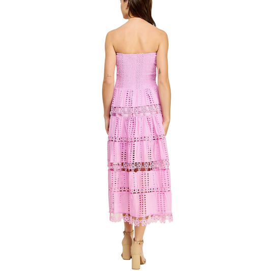 EYELET LACE TUBE DRESS LAVENDAR