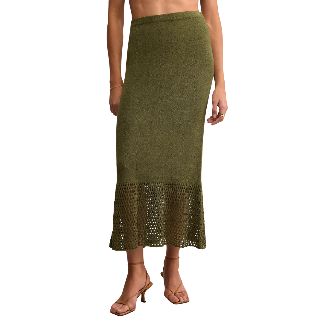 HAVEN SWEATER KNIT MIDI SKIRT FERN