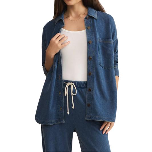 ALL DAY KNIT DENIM JACKET VINTAGE INDIGO