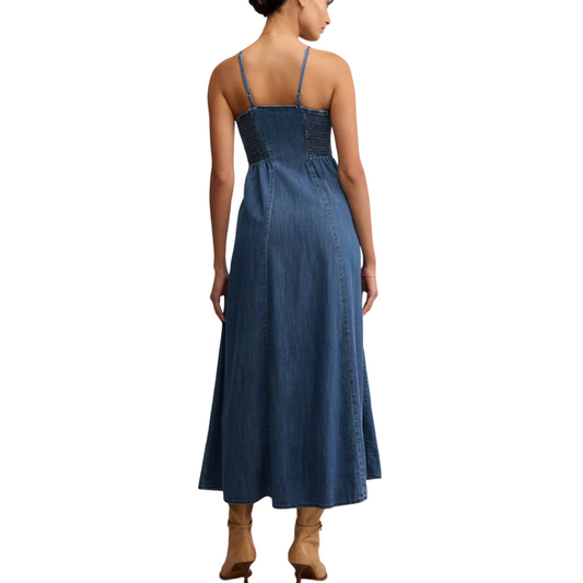 ANGEL EYES DENIM MIDI DRESS