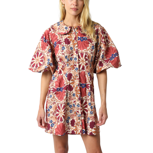 NINA FLORAL DRESS CREAM