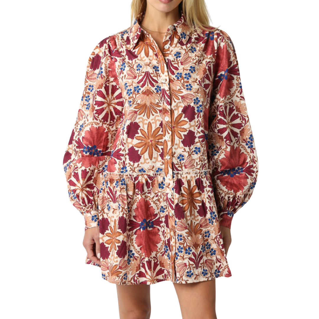 REIN FLORAL DRESS CREAM S