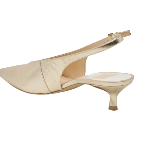 ALENNA SLINGBACK HEEL GOLD CRINKLE