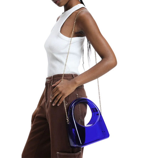 ZOILA EVENING CLEAR BAG ROYAL BLUE