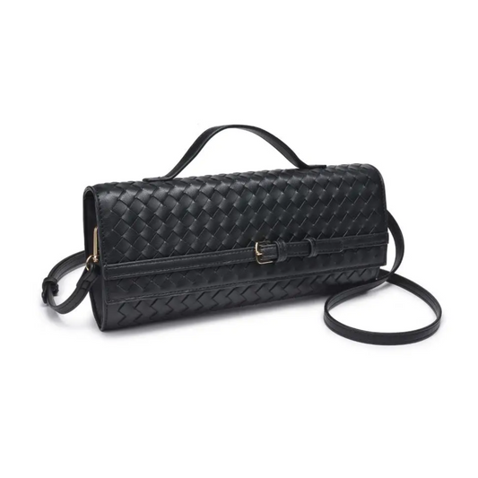 EMERSON WOVEN CROSSBODY BLACK