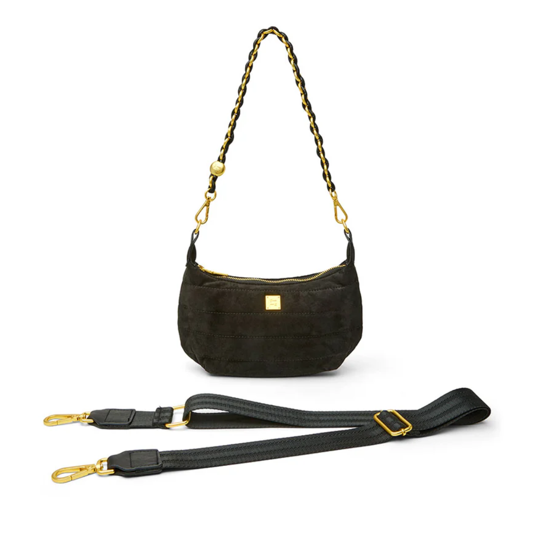 MINI MOON BAG LUXE SUEDE BLACK
