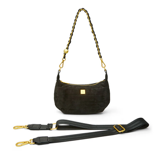 MINI MOON BAG LUXE SUEDE BLACK