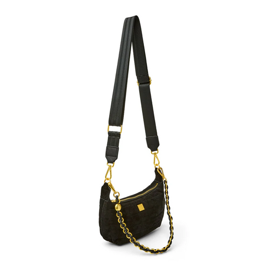 MINI MOON BAG LUXE SUEDE BLACK