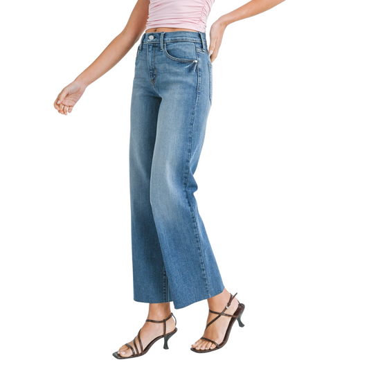 SLIM PALAZZO SCISSOR CUT MEDIUM WASH