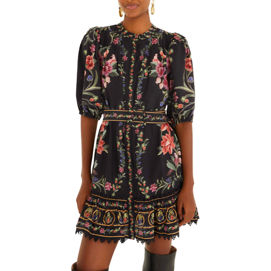 BELLE GARDEN MINI DRESS BLACK