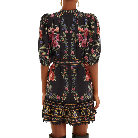 BELLE GARDEN MINI DRESS BLACK