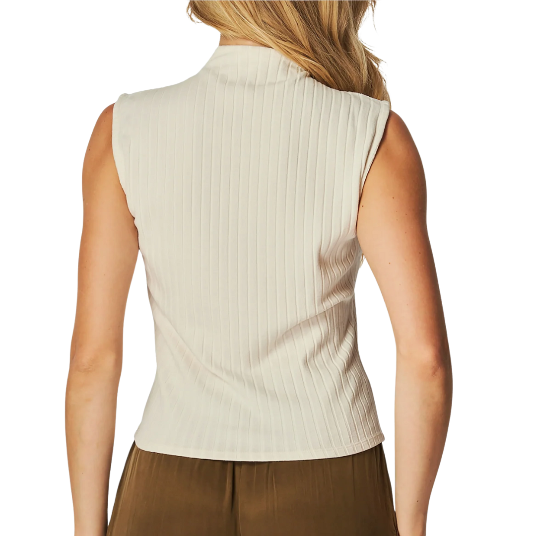 SLEEVELESS MOCK NECK TOP MOON STONE
