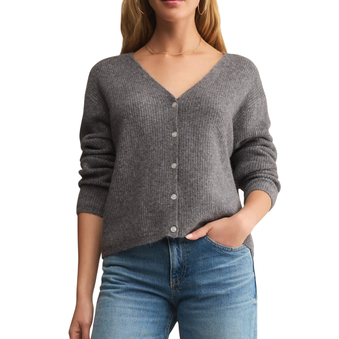 EMELIE CARDIGAN HEATHER GREY