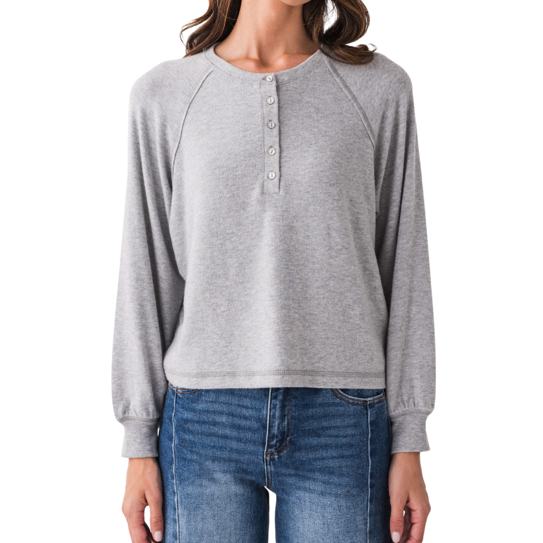 ABOUT TOWN TOP CLASSIC HEATHER GREY