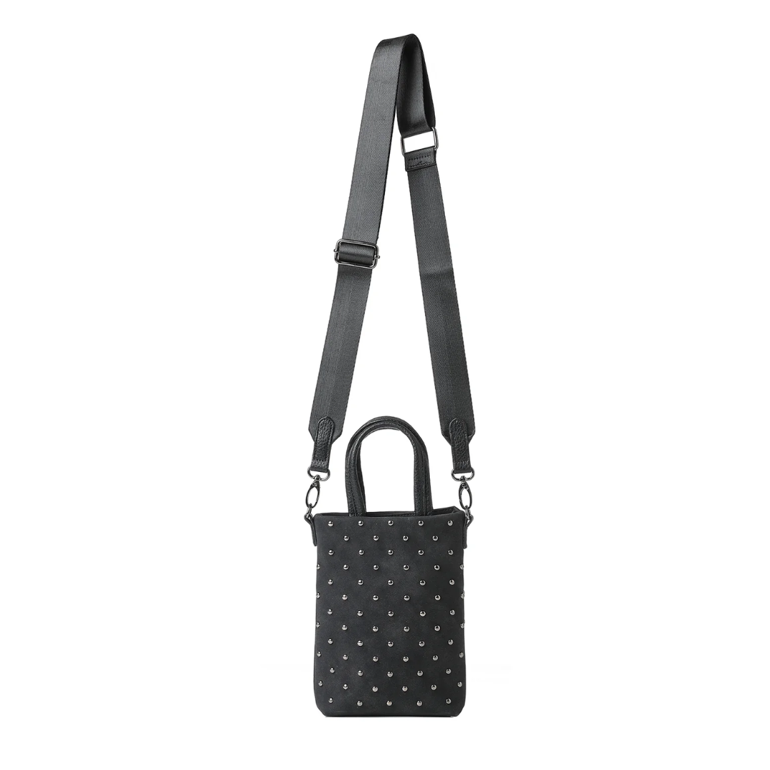 MILA PHONE TOTE BLACK STUDDED