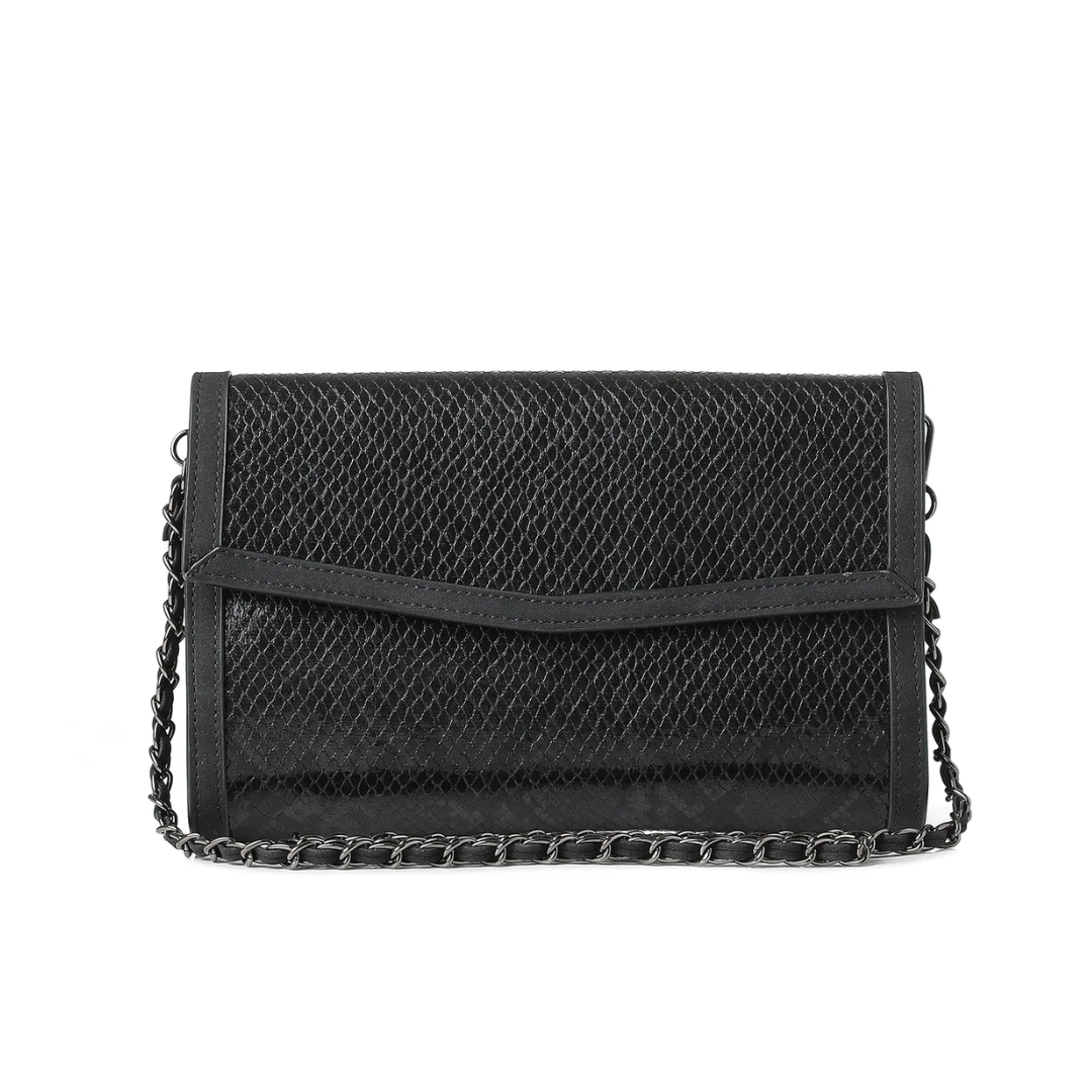 BETH CLUTCH BLACK PYTHON