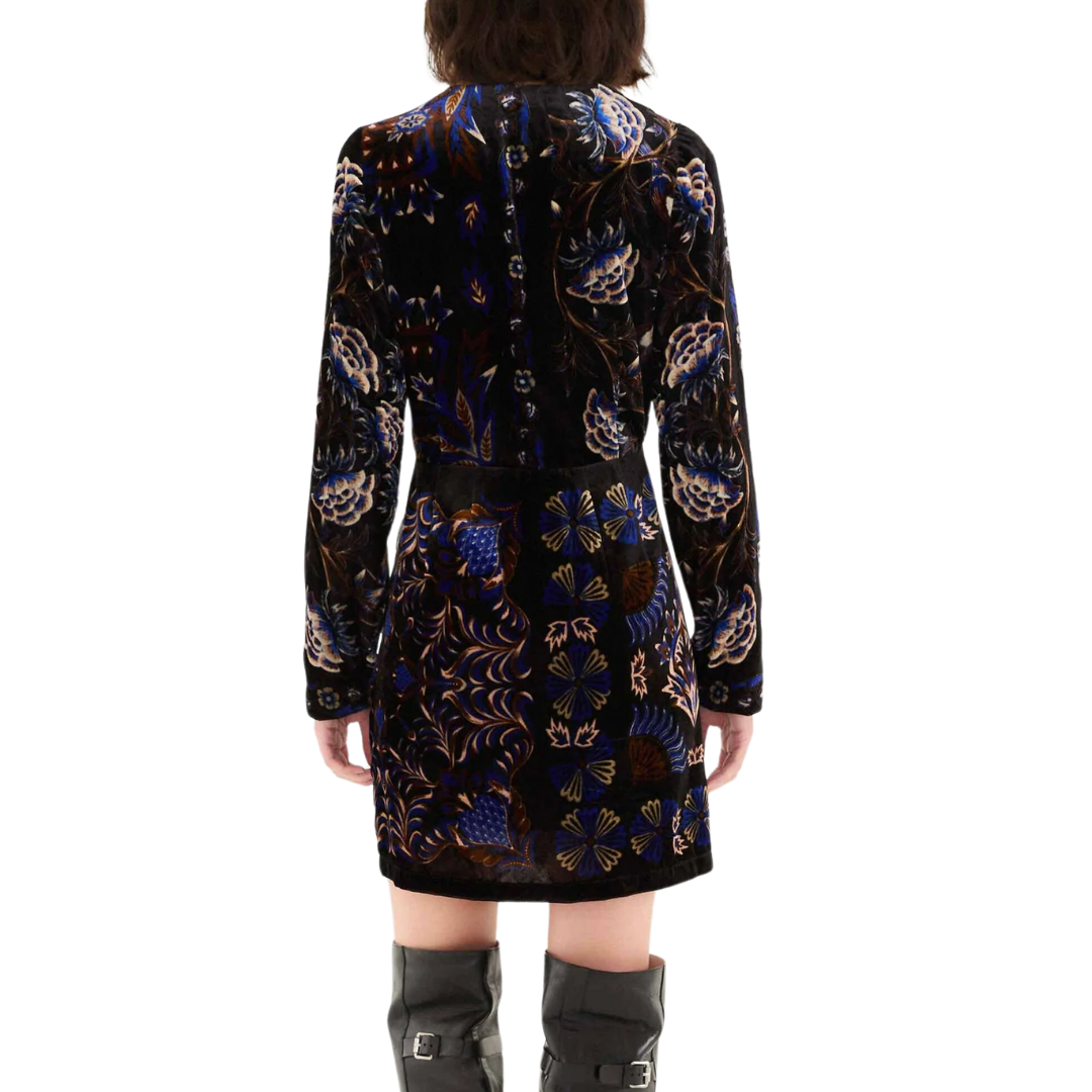 ARABESQUE BLACK MINI WRAP DRESS