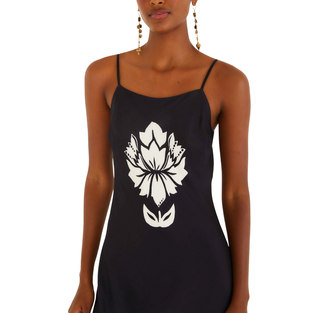FLORAL ARABESQUE SLIP MAXI DRESS