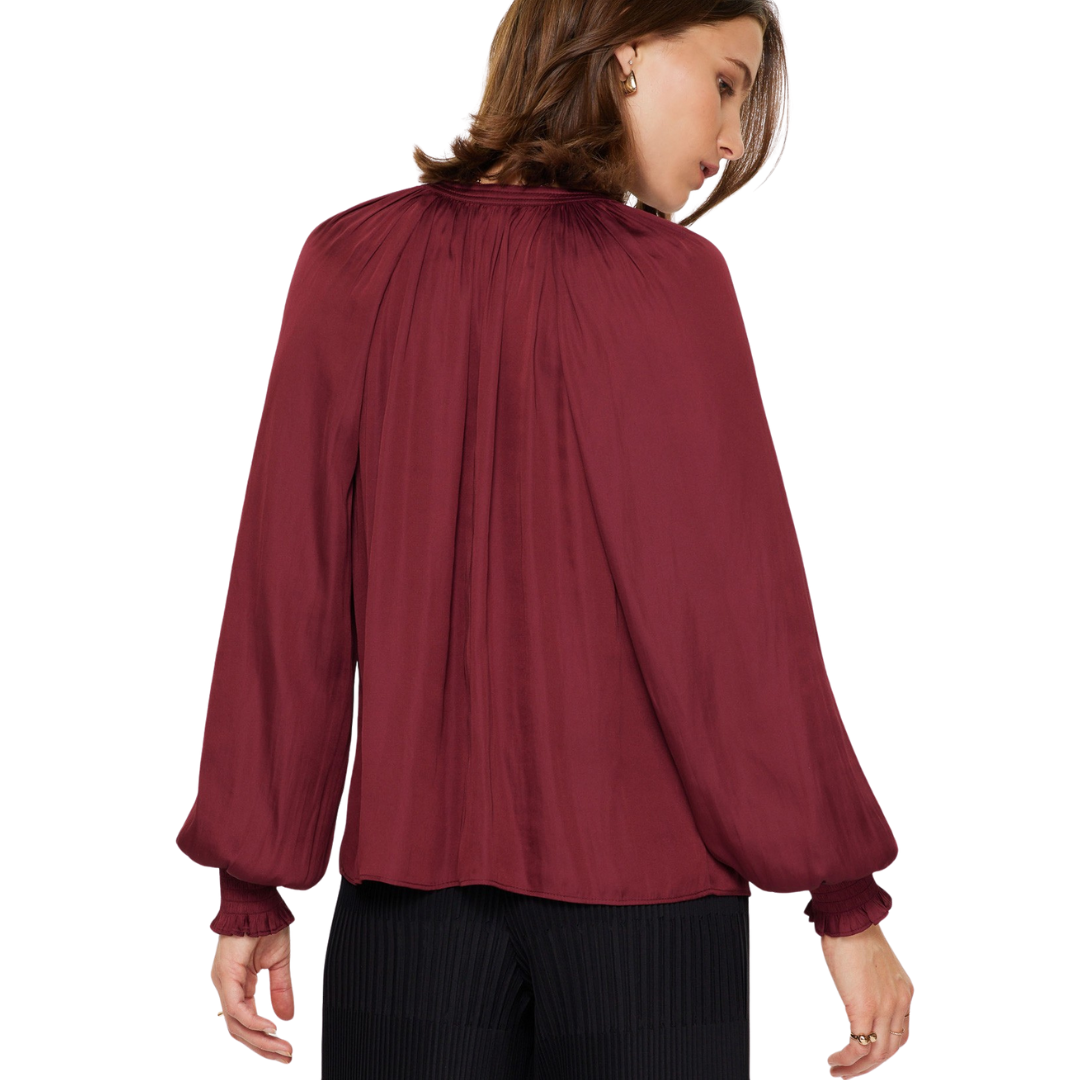 SMOCKED TOP BURGUNDY