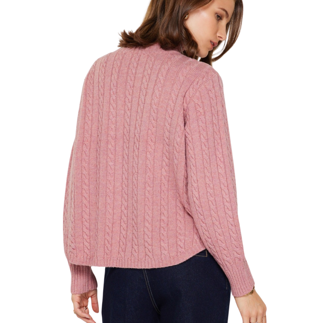 CABLE SWEATER CLAY PINK