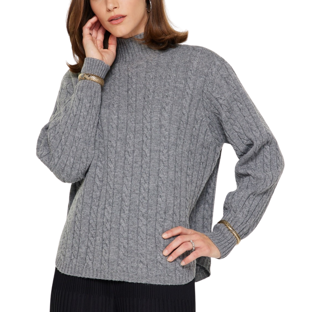 CABLE SWEATER GREY