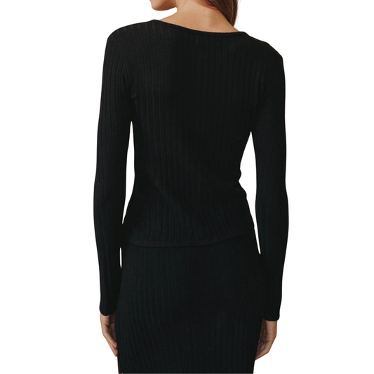 LONG SLEEVE CARDIGAN BLACK