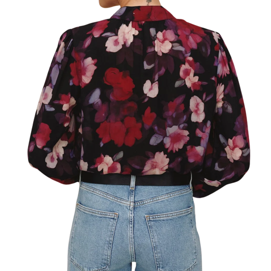 LONG SLEEVE ESHIRRED BUTTONDOWN BLOUSE